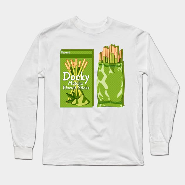 Japanese matcha biscuit sticks Long Sleeve T-Shirt by AnGo